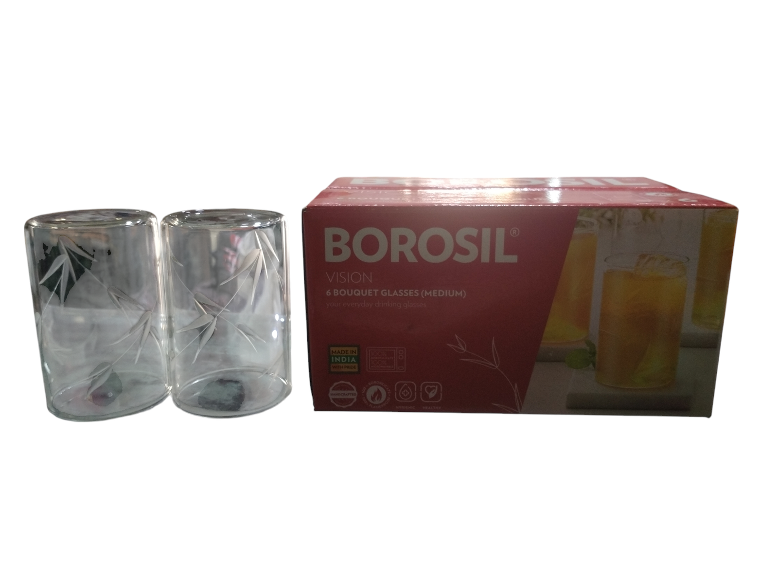 BOROSIL VISION 6 BOUQUET GLASSES (MEDIUM)