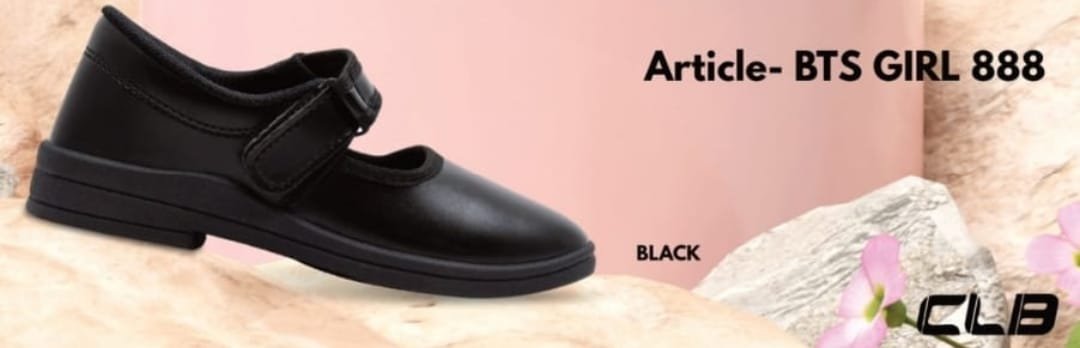 BLACK SHOES FOR GIRLS ( SINGLE VELCRO )